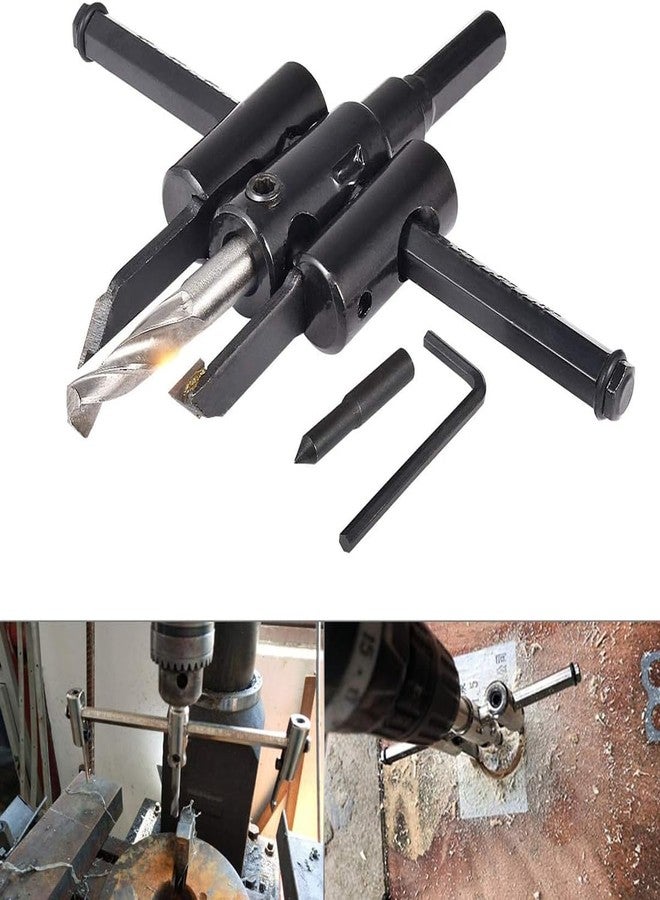 uptodateproducts مجموعة قواطع ثقوب دائرية قابلة للتعديل من Uptodateproducts، بقطر 30-120 مم، تتضمن مثقابًا ومنشارًا لقطع الثقوب الدائرية في الألواح الخشبية والبلاستيكية والخشب الرقائقي وألواح الجبس. - Image 5